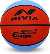 Nivia 633 Europa Basketball | Color: Multicolor |All Size | 8 Panels | Material Core Bladder Latex | Suitable for Hard Surface | Machine Stitched | Training/Match Ball for Men