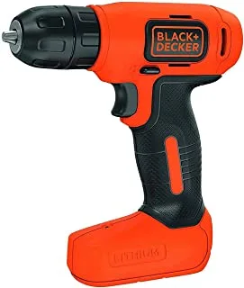 BLACK+DECKER 7.2V Li-Ion Cordless Electric Compact Drill Driver For Screwdriving & Fastening with 7 Pieces Screwdriver Bitset, Orange/Black - BDCD8MEA1-B5,
