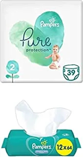 Pampers Pure Protection, Size 2, 195 Diapers + 768 Complete Clean Wet Wipes