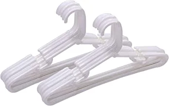 KUBER INDUSTRIES طقم شماعات بلاستيك 12 قطعة لخزانة الملابس (أبيض) ، 29x16x1 سم
