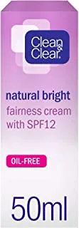 CLEAN & CLEAR Fairness Face Cream, Natural Bright, SPF12, 50ml
