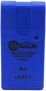 Edatalife Usb Card Reader For Micro And Macro Cards, Blue, Dl-Cr002
