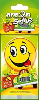 Areon Smile Day 1 Emoji Hanging Tutti Frutti Car Air Freshener, 21433