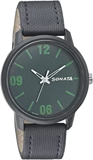 Sonata Volt+ Water Resistant, Green Dial Analog Watch For Men 77085Pl04