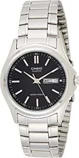 Casio Men's Black Dial Stainless Steel Analog Watch - MTP-1239D-1ADF
