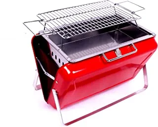 Sahare Steel Rectangular Foldable Bbq Charcoal Grill Red ( Kybbq10 ) AdJustable Cooking Height, Compact Grill / Portable Grill Charcoal Grill Home Garden Charcoal Smokeless Barbecue Car Thick Outdoor