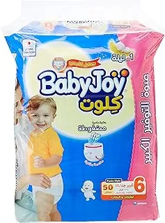 Babyjoy Culotte, Size 6, Junior XXL, 16+ Kg, Giant Pack, 50 Diaper Pants