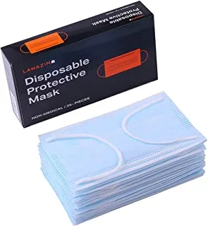 Lawazim Disposable High Efficiency Filter Mask (Non Medical) - 25 Piece - Earloop Breathable Dust Pollution Hygiene Protective High-efficiency Mask for Pollen Allergy Prevention on Daily Wear Travel