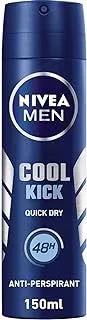 NIVEA MEN Deodorant Spray for Men, 48h Protection, Cool Kick Fresh Scent, 150ml