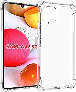 Samsung Galaxy A42 5G Case Cover Back Air Cushion Soft Silicone Shockproof Ultra Slim Premium Material Anti-Scratch Protective Bumper Shell Corner for Samsung Galaxy A42 5G (Clear) by Nice.Store.UAE