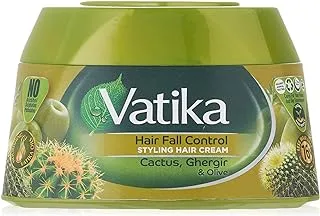 Vatika Naturals Hair Fall Control Cream 140ml | 76% Less Hair Fall | Ghergir, Cactus & Olive | Strengthens & Nourishes Weak Hair