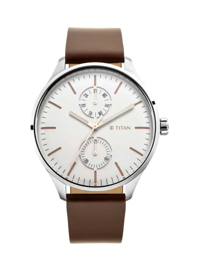 TITAN Men's Neo Evoke Leather Strap Watch   1833SL02