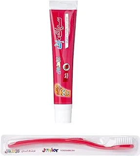Siwak-F Juniors Toothpaste With Siwak And Fluoride With Free ToothBRush Size S/M, Strawberry Flavour, 50G