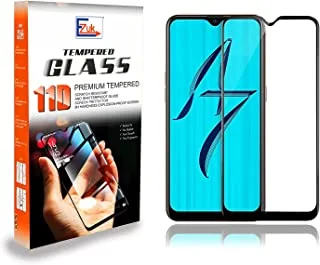 Ezuk Premium Tempered Glass Screen Protector for Oppo A7 [Easy Installation, 9H Scratch Resistance, Anti Bubble] (Black)