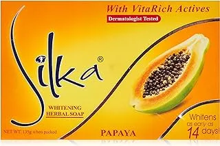 Silka Papaya Skin Whitening Herbal Soap, 135g