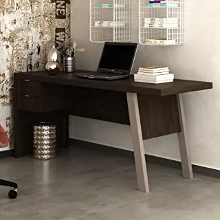 Tecnomobili Office Desk With 2 Drawers,Me4122.0002, Brown, Mdp 15Mm