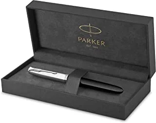Parker 51 Fountain Pen | Black Barrel With Chrome Trim | Medium Nib With Black Ink Cartridge | Gift Box |9861, 2123492