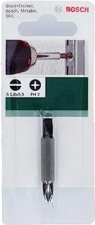 BOSCH - Double Ended Screwdriver Bit, 1/4-inch external hex shank, fit directly in the drill chucks, 45 mm Length, 1 piece