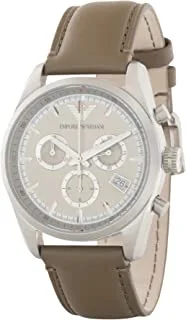 Emporio Armani Mens Quartz Watch, Chronograph Display and Leather Strap AR6042