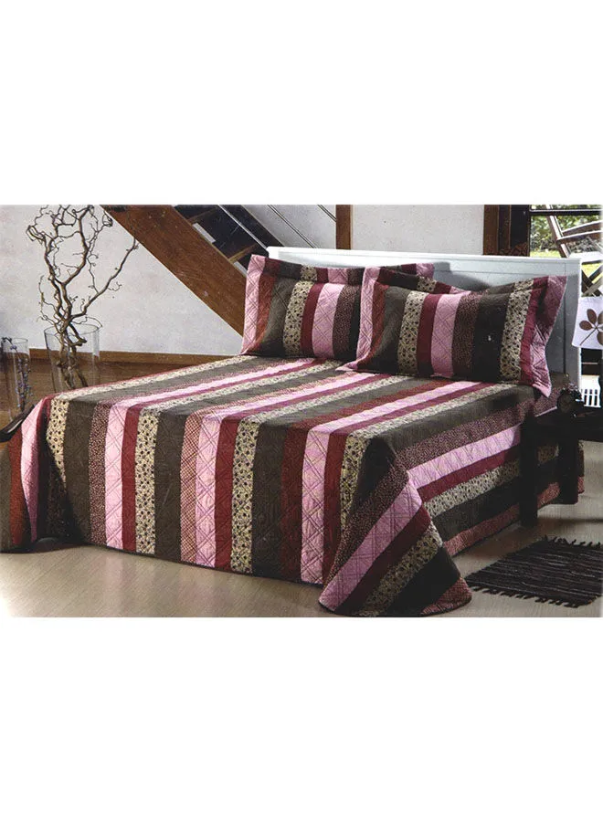 Waverly 3-Piece Bed Spread With Shams Oversized Bedding Set Cotton Multicolour 50x80+8cm