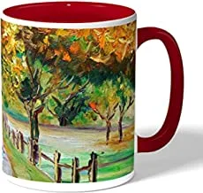 Drawing Nature Coffee Mug by Decalac, Red - 19003