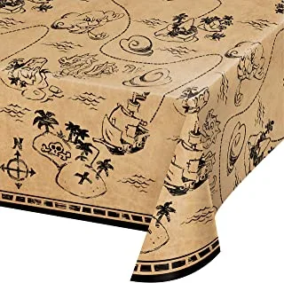 Creative Converting Pirate Treasure Plastic Tablecover, 102-inch Length x 54-inch Width