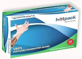 Hotpack vinyl gloves large powder free white 100 pieces