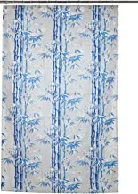 Kuber Industries Bamboo Design Waterproof Pvc Shower Curtain With 8 Hooks 54 Inch X 84 Inch (Blue) Ctktc33775
