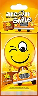 Areon Smile Day 1 Emoji Hanging Vanilla Car Air Freshener, 21430