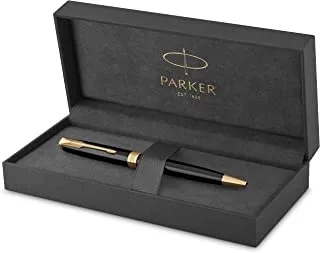 Parker Sonnet Ballpoint Pen | Black Lacquer with Gold Trim | Medium Point Black Ink | Gift Box| 8552