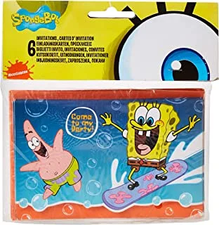 Unique Party 71552 - SpongeBob SquarePants Party Invitations, Pack of 6
