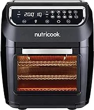 Nutricook Air fryer oven, 12 liters, 1800 watts, digital/one touch control panel display, 8 preset programs, black, AFO12