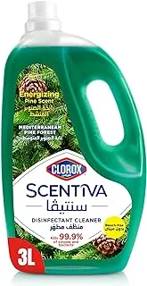 Clorox Scentiva Disinfectant Floor Cleaner 3L Mediterranean Pine Forest, Activated Pine, No Bleach