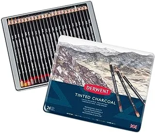 Derwent Tinted Charcoal Pencils 24-Piece Set