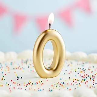 Creative Converting Numeric Birthday Candle #0, Gold