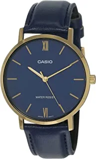 ساعة كاسيو جلد زرقاء للرجال MTP-VT01GL-2BUDF