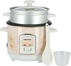 Krypton Electric Rice Cooker, 0.6 liters with Steamer | Non-Stick Inner Pot, Automatic Cooking, Easy Cleaning, High-Temperature Protection - 2 Year Warranty
