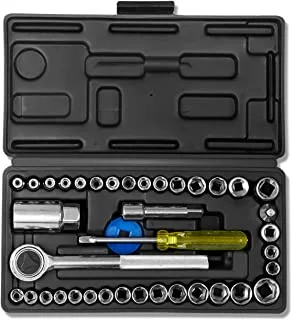 Lawazim 40-Piece Mechanics Tools Kit And Wrench Socket Set