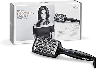 BaByliss Hot Star Brush 3D Tech - Professional Hair Straightening Tool with Adjustable Heat Settings, Rapid Heating, Durable - Ideal for Frizzy Hair - Lightweight and Easy to Use - Black, HSB101SDE