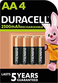 Duracell Rechargeable Aa 4 2500Mah, Cooper & Black