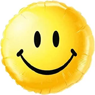 Qualatex Non Message Smiley Face Yellow Foil Balloon, 18-inch Size