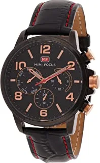 ساعة كوارتز ميني فوكس للرجال ، شاشة عرض انالوج وسوار جلدي - MF0001G.05.0
