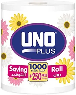 Uno plus maxi rolls, 1000 + 250 sheets free - pack of 1