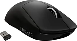 Logitech G PRO SUPERLIGHT Wireless Gaming Mouse, Ultra Lightweight 63 g, HERO 25K Sensor, 25,600 DPI, 5 Programmable Buttons, Long Battery Life, On-Board Memory, for esports, Compatible with PC-Black