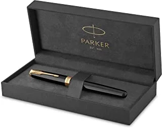 Parker Sonnet Fountain Pen | Black Lacquer With Gold Trim | Medium Nib | Gift Box| 8550