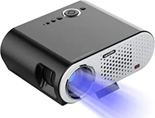 جهاز عرض صغير عالي الدقة ، أجهزة عرض محمولة LED لفيديو المسرح المنزلي ، يدعم 1080P مع فتحة بطاقة الصوت AV HDMI SD USB VGA ، مكبر صوت مدمج 3 واط (أسود)