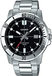 Casio Men's Black Dial Stainless Steel Analog Watch - MTP-VD01D-1EVUDF