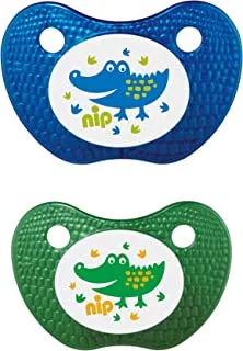 nip Feel! Soothers Silicone, 0-6M made in Germany, blue & green, 2 pcs