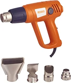 Heavy Duty Heat Gun 2000W Hot Air Gun Kit Variable Temperature Control with 2-Temp Settings 4 Nozzles（350℃- 600℃）with Overload Protection for Crafts, Shrinking PVC, Stripping Paint, 4-Piece Nozzles