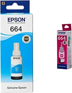 Epson T6642 Cyan Ink Bottle 70ml& T6643 Magenta Ink Bottle 70Ml